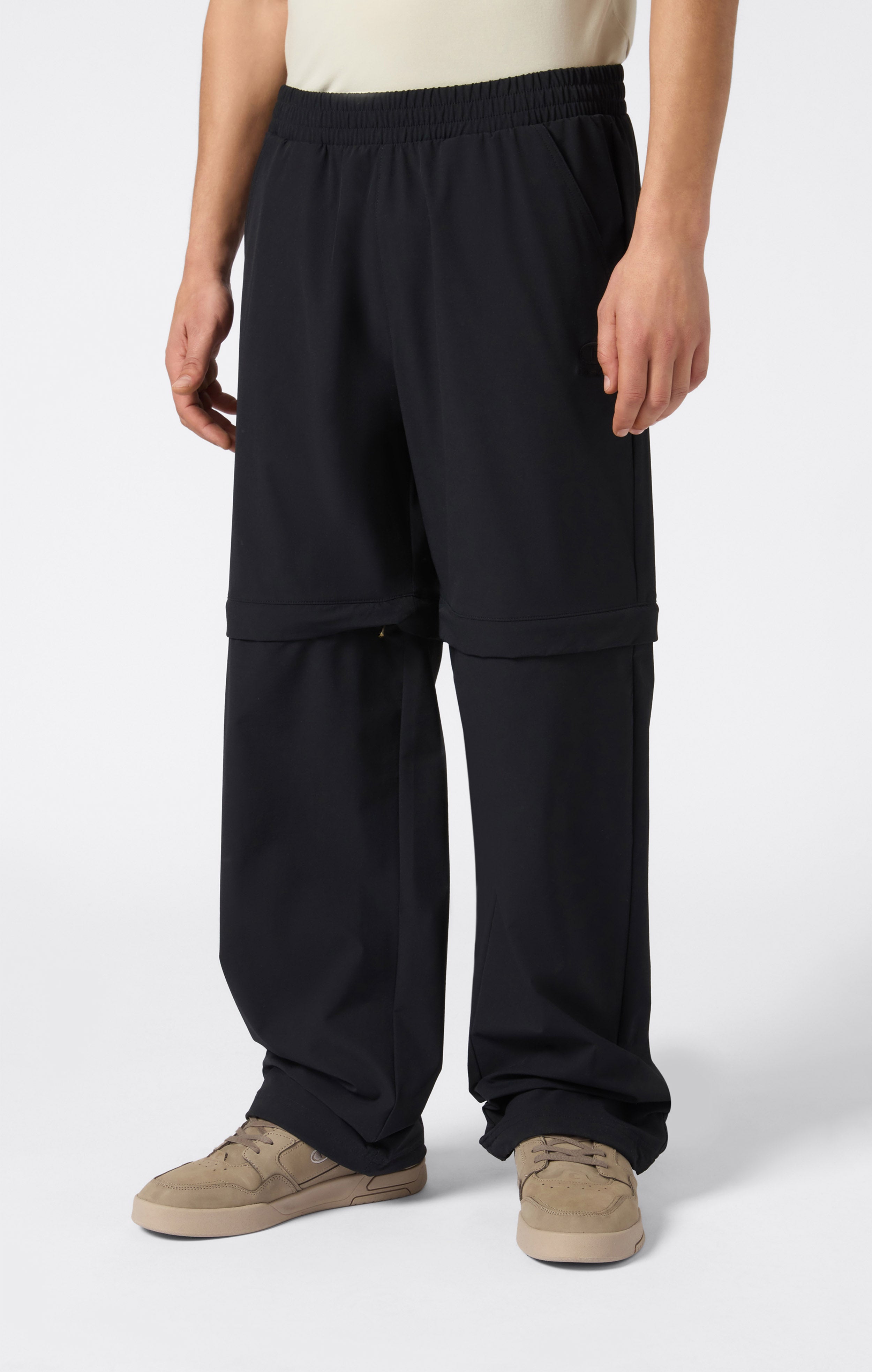 Men's Loose Fit Convertible Nylon Pants with Elastic Cuffs