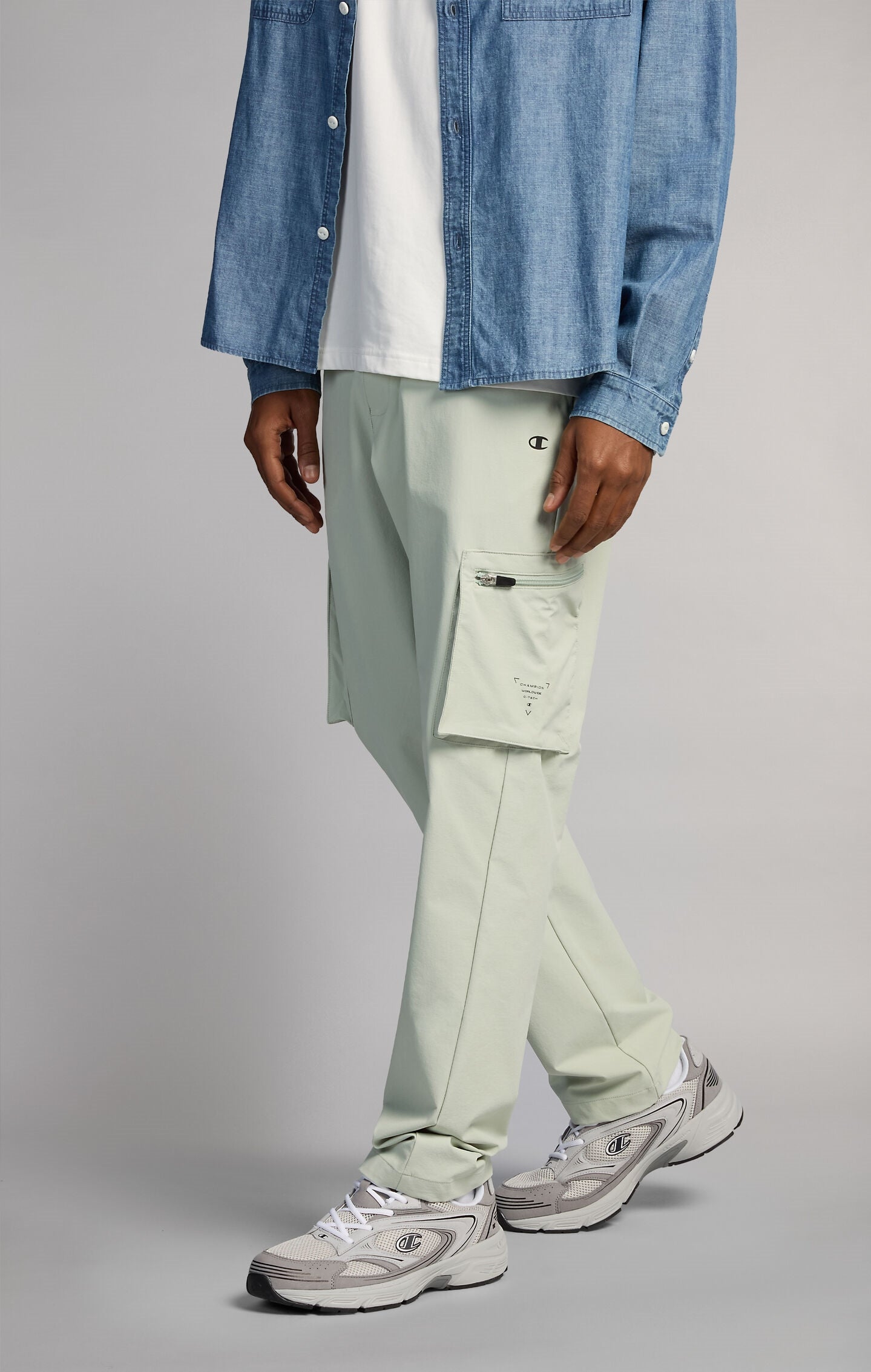 Men's Cargo Trousers in Water-Repellent Nylon C-Tech