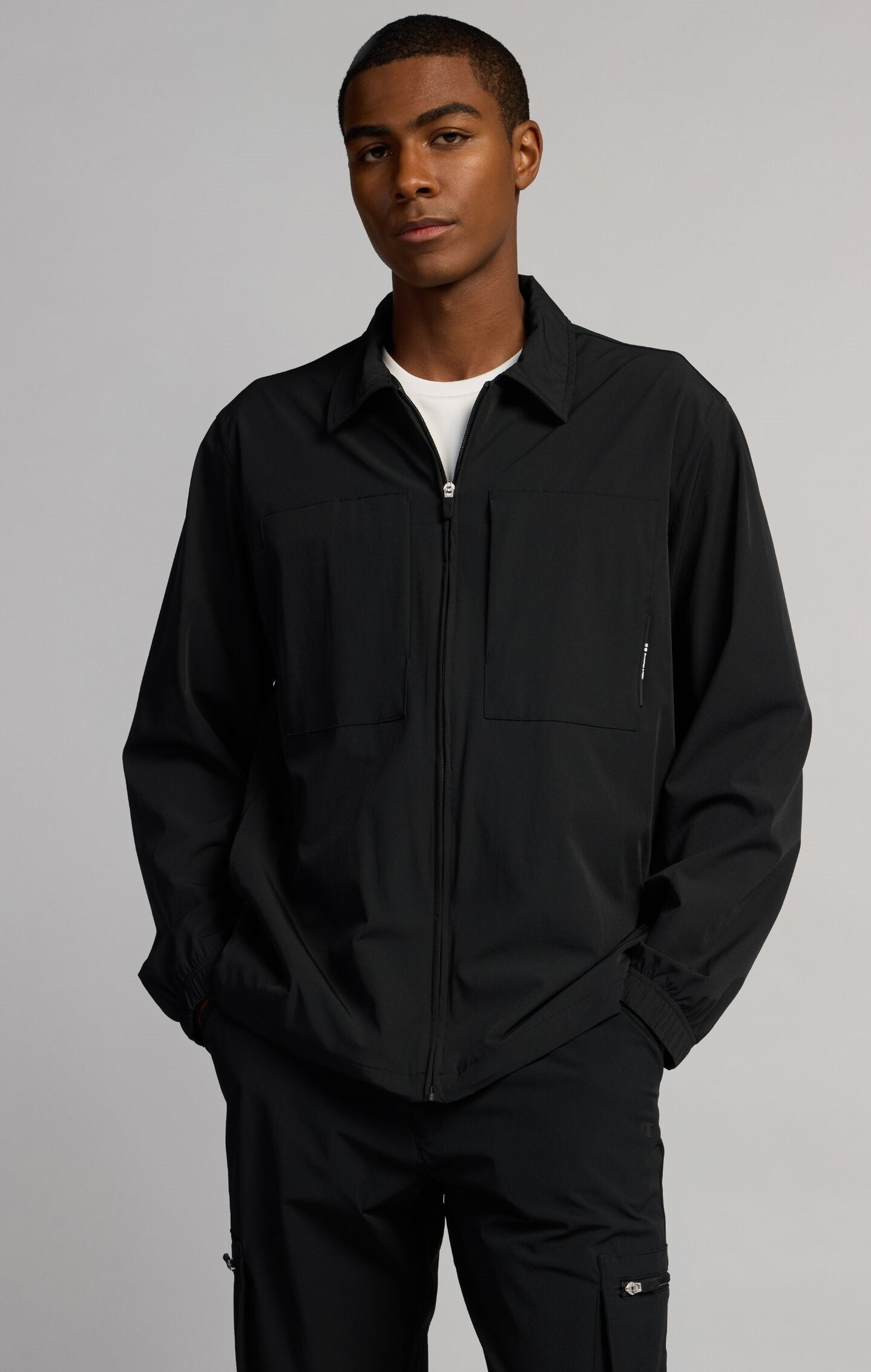 Men's Comfort Fit Full-Zip Long Sleeve Shirt in Lightweight C-Tech Nylon