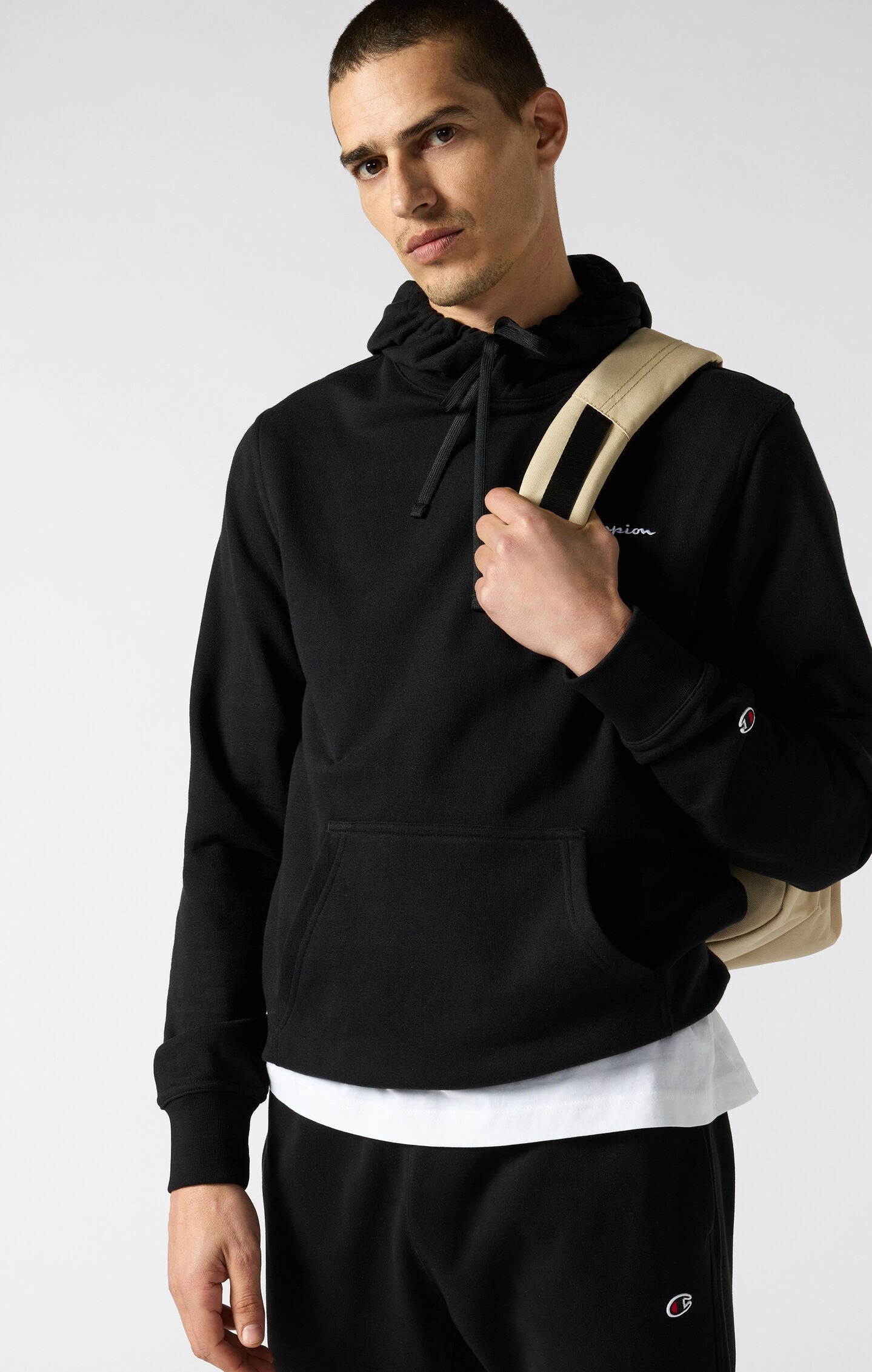 Men's Lightweight Slim Fit Hoodie with Small Embroidered Logo