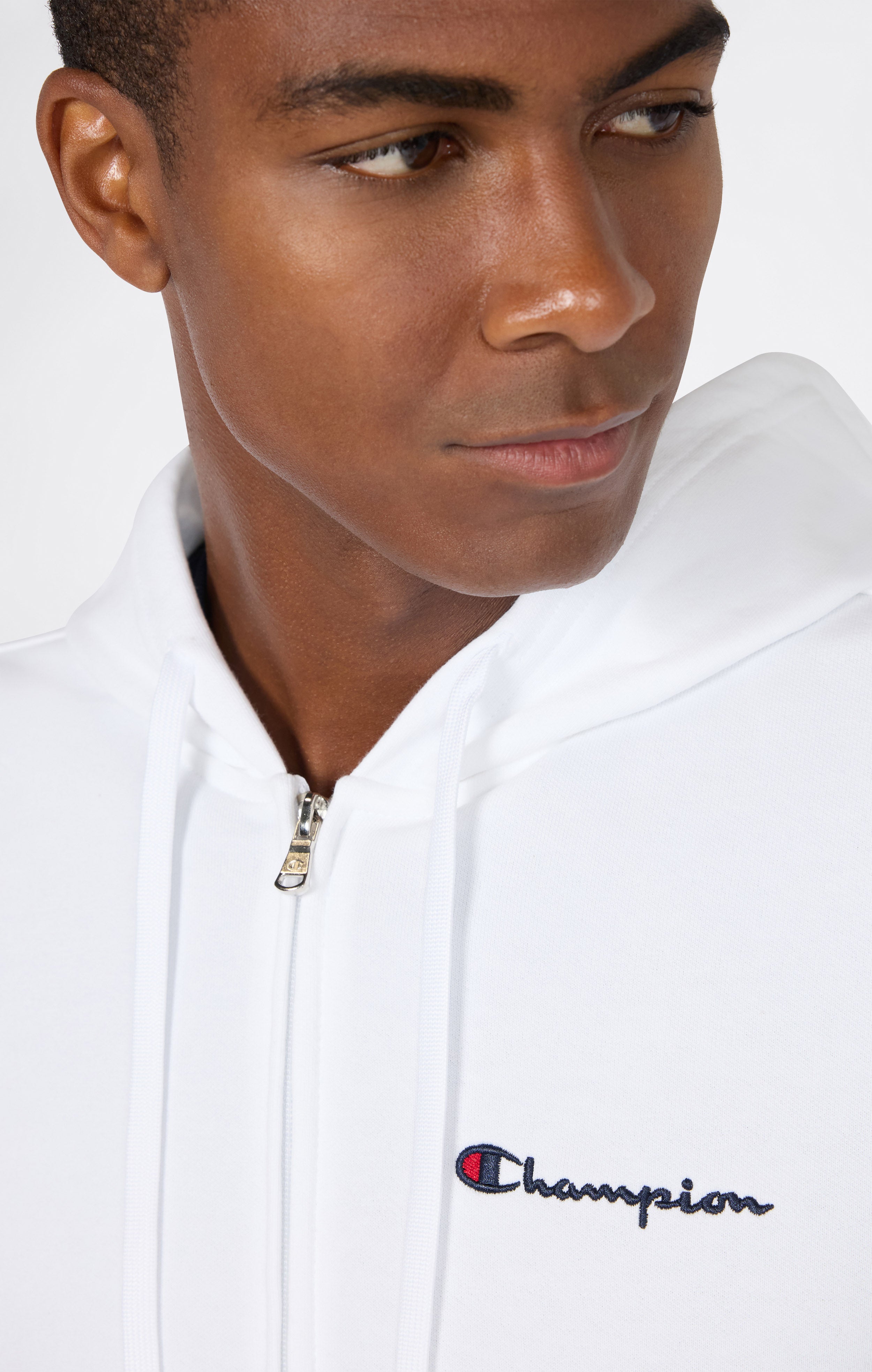 Men's Lightweight Slim Fit Hoodie with Full Zip and Small Logo