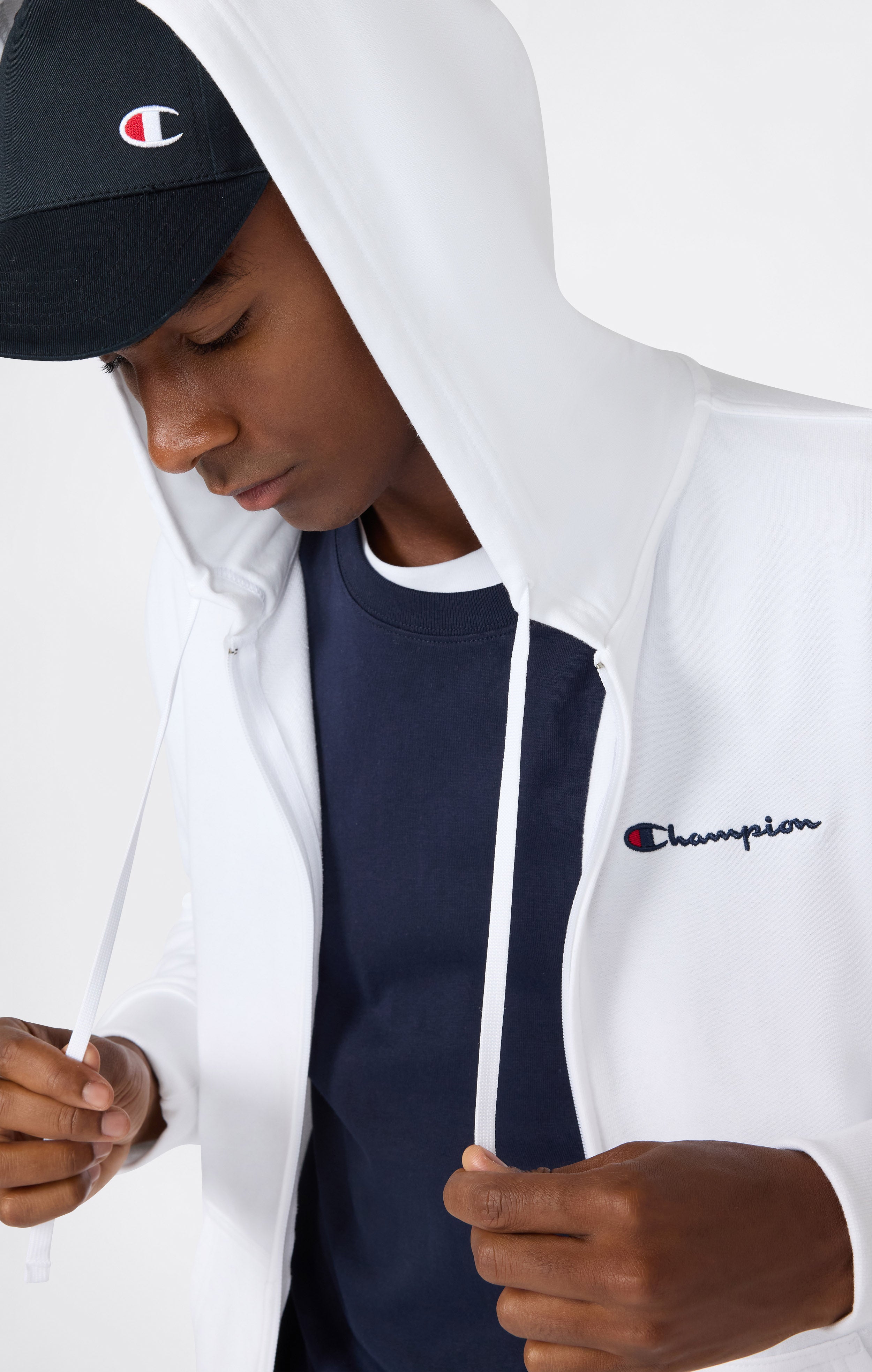 Men's Lightweight Slim Fit Hoodie with Full Zip and Small Logo