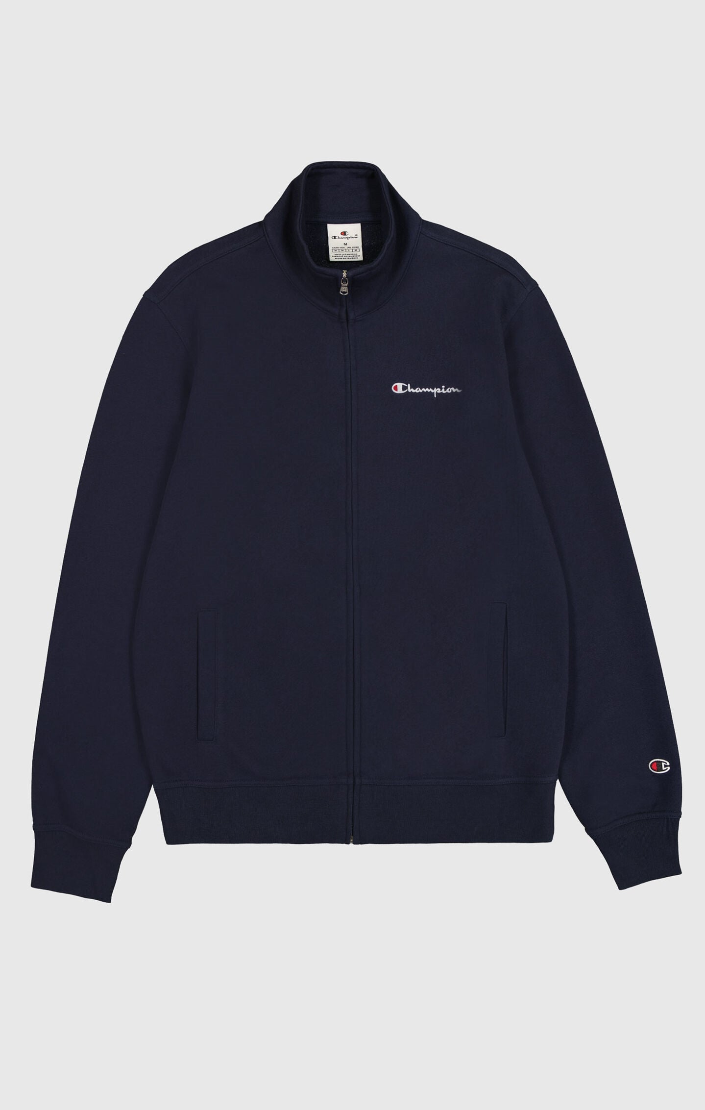 Men's Lightweight Zip Hoodie with Small Embroidered Logo Slim Fit