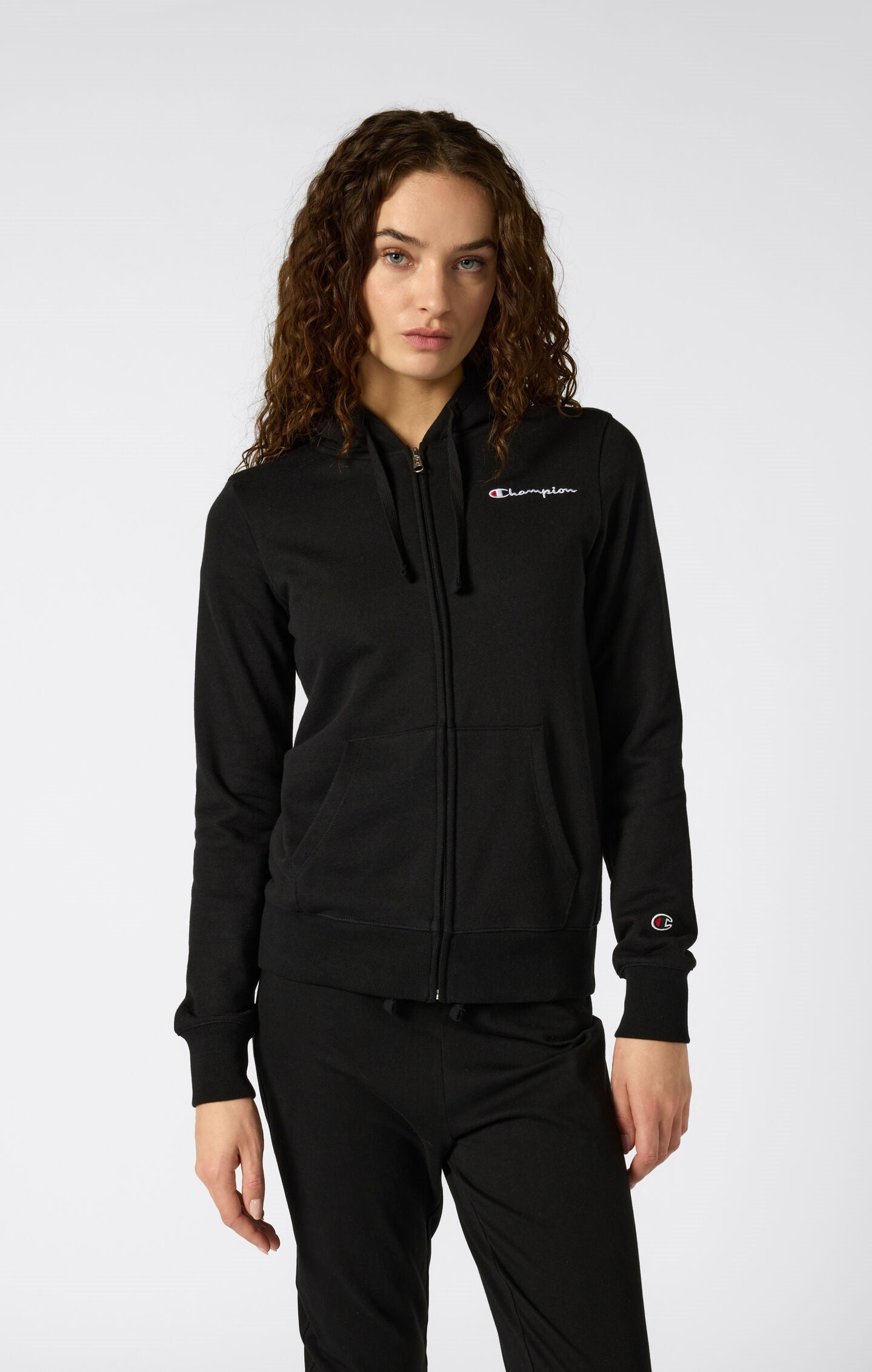 Women's Lightweight Slim Fit Hoodie with Full Zip and Small Logo