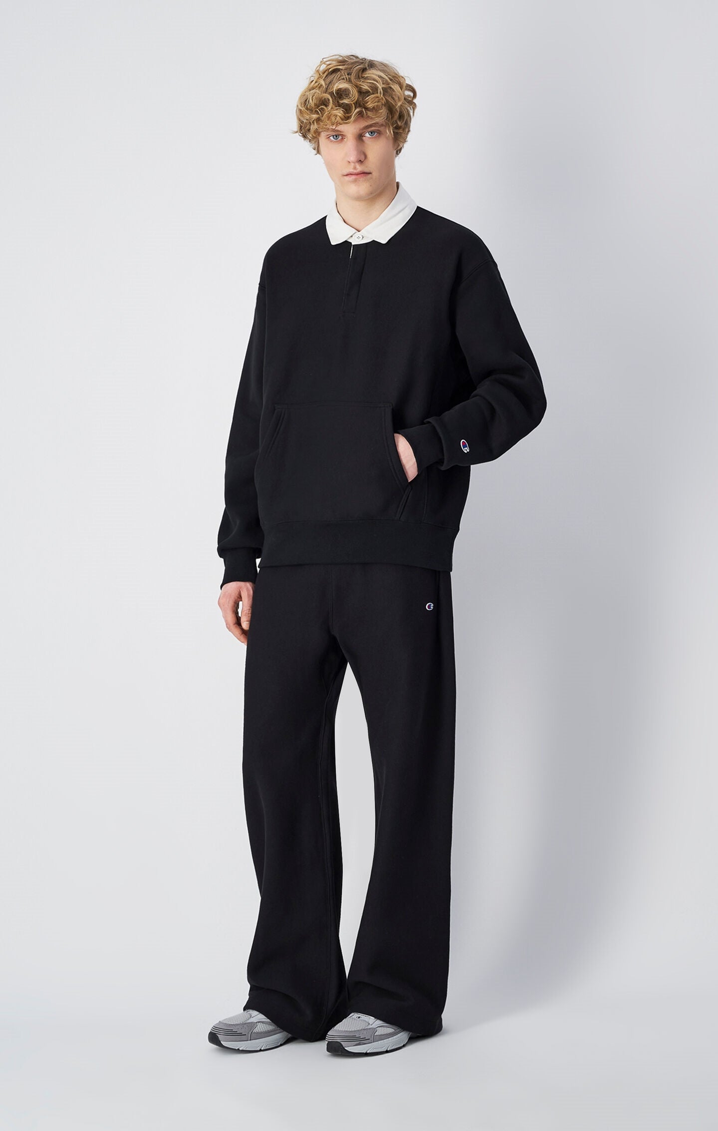 Reverse Weave Wide Leg Joggers