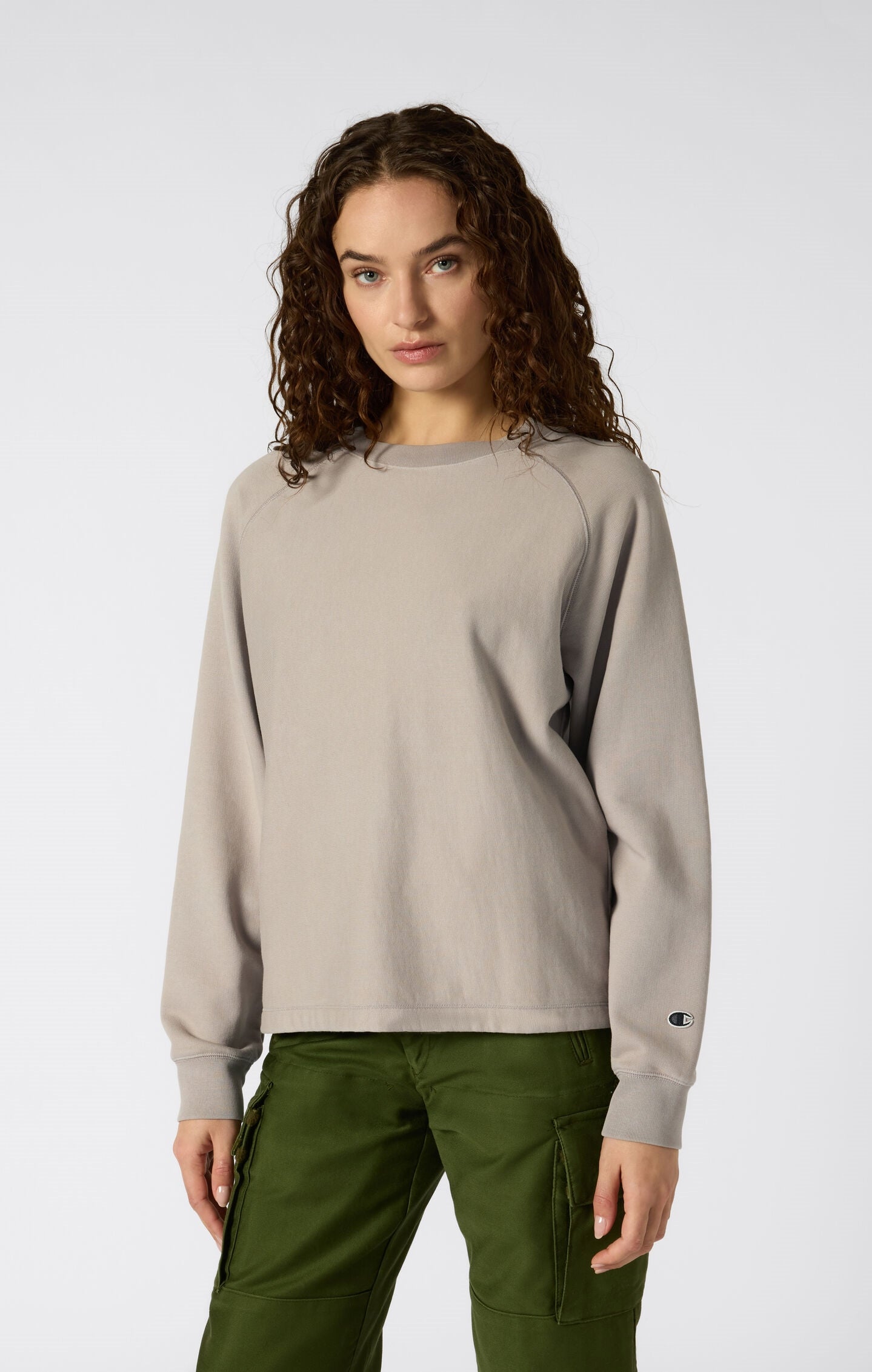 Women's Reverse Weave Washed Crewneck Sweatshirt – Loose Fit