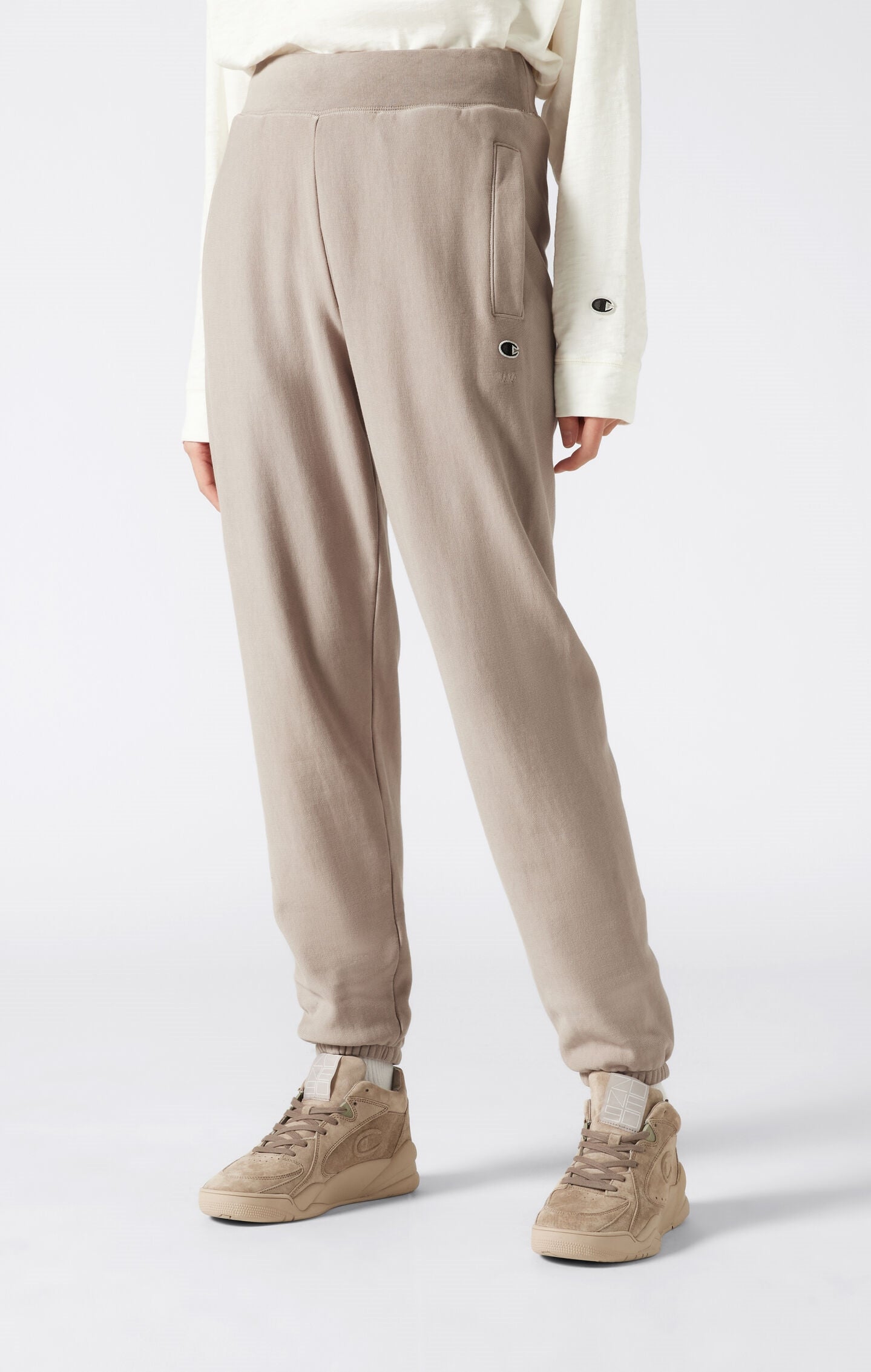 Women's Reverse Weave Washed Elastic Cuff Pants