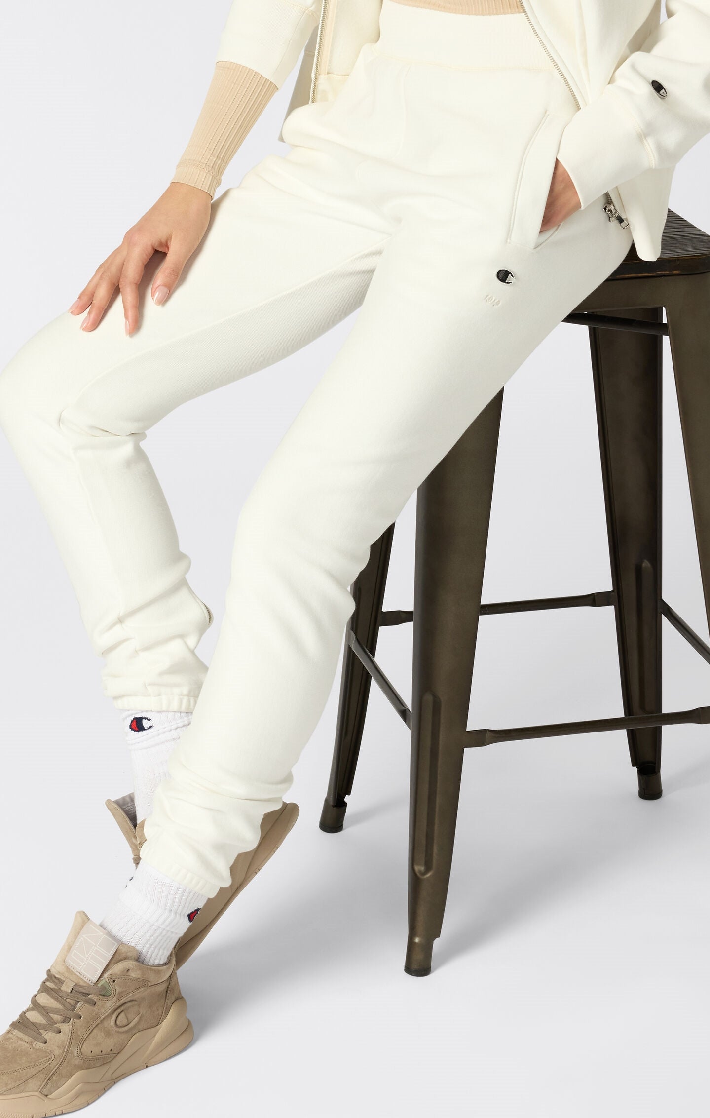 Women's Reverse Weave Washed Elastic Cuff Pants
